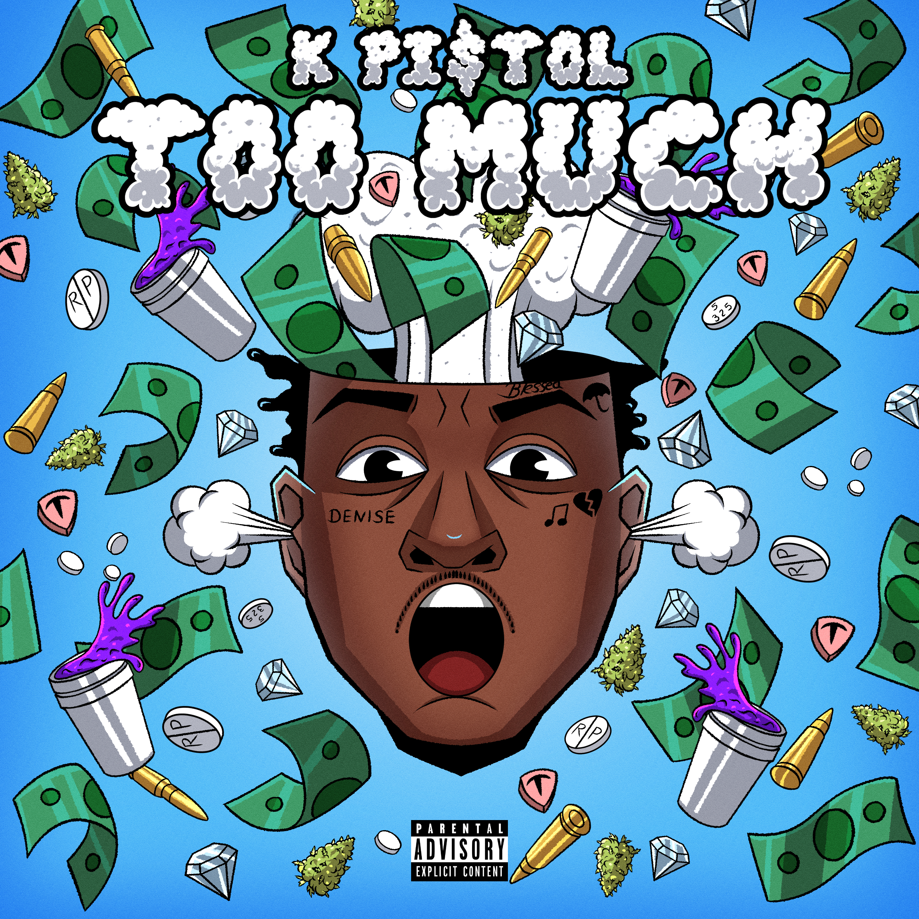 K Pi$tol - Too Much EP Cover Art